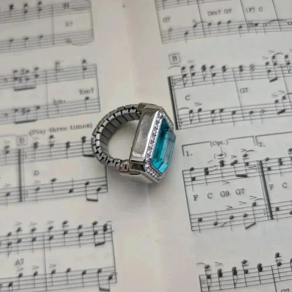Silver and Blue Ring Watch - Picture 3 of 15